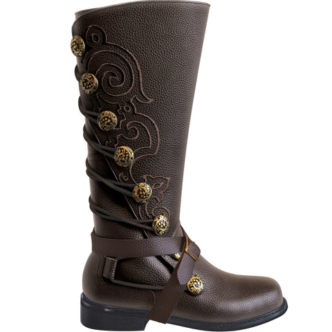 Brown Leather Boots Steampunk Pirate or Ren Garb